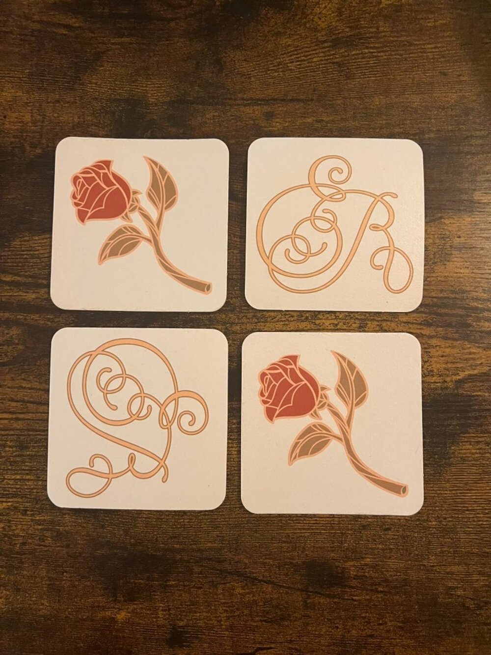 Enchanted Rose Beauty and The Beast Coated Coasters Disney Grand Floridian